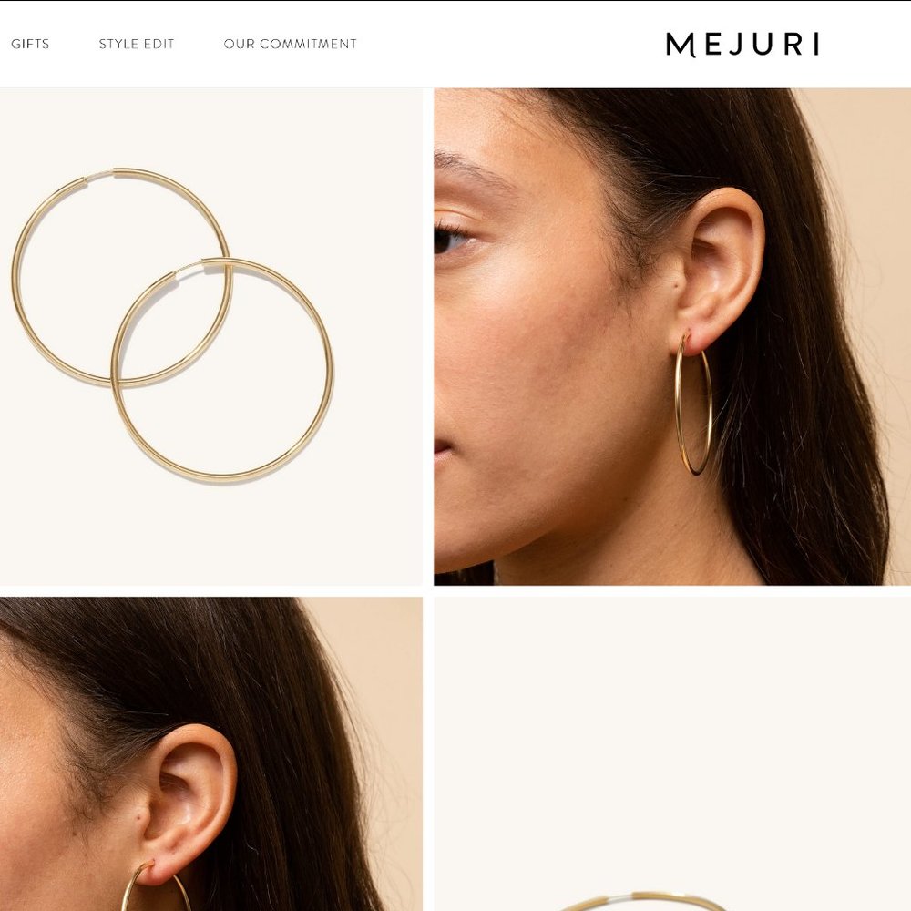 Oversized Thin Hoops 14K Gold